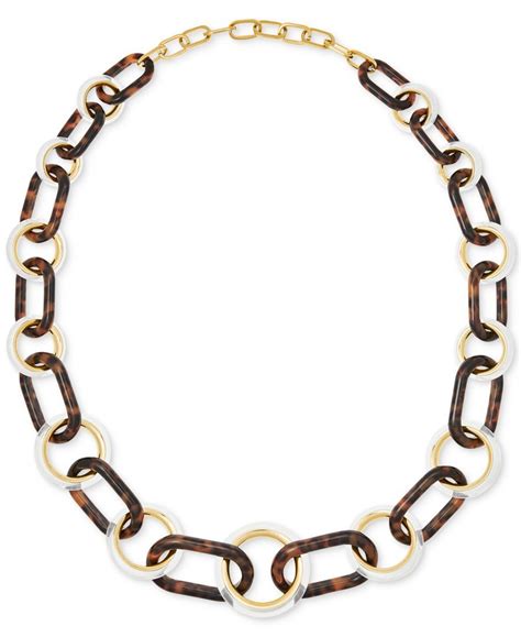 michael michael kors tortoise and gold link necklace 18|Best Deals for Michael Kors Tortoise Necklace .